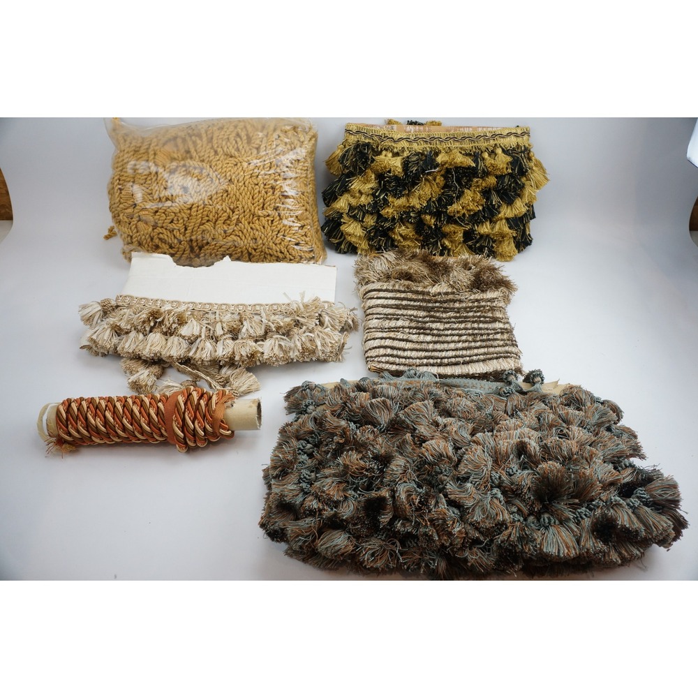 Unbranded Upholstery Tassel Fringe And Twisted Cord Trim Lot Multicolor Good